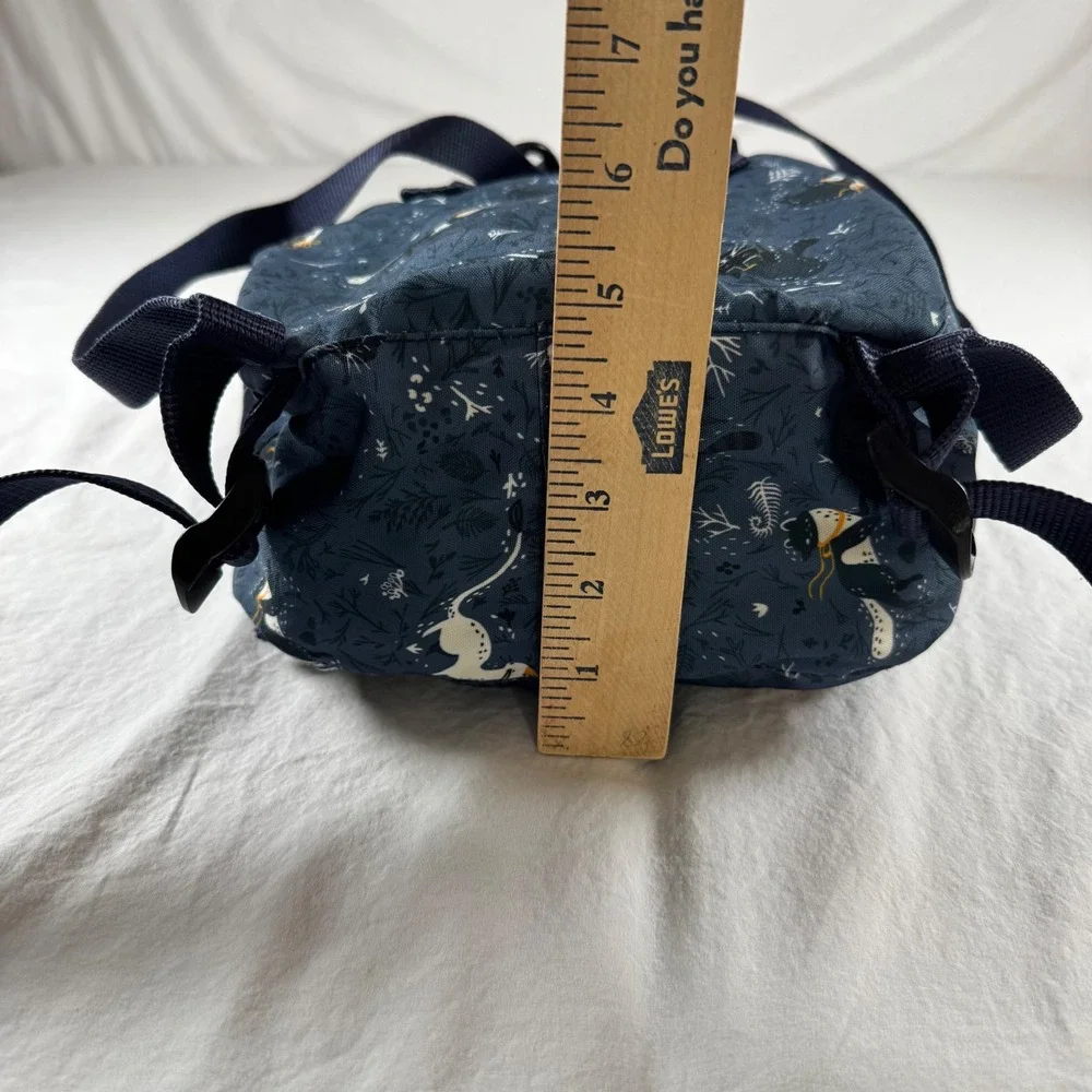 Fjallraven Kanken Mini Blue Fable Print Mini Backpack Shoulder Strap Handle